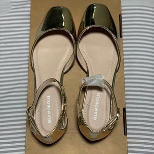 NWT - Gold Sandal Flats - ASOS